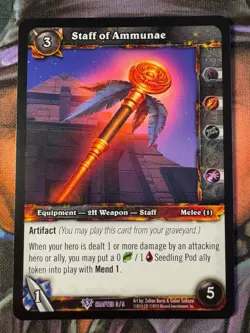 World of Warcraft TCG Promo Crafted 3/9 Staff of Ammunae - Image 1