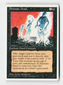 Animate Dead Uncommon Fourth Edition Magic: The Gathering Cards - Image 1
