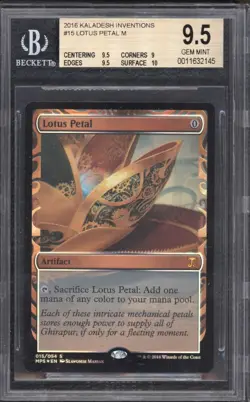 MTG Magic Kaladesh Inventions Lotus Petal Masterpiece 9.5 GEM MINT FOIL - Image 1