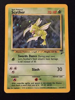 Pokemon TCG Scyther 17/130 Base Set 2 Holo Rare - Image 1