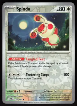 Spinda 151/182 Common Paradox Rift Pokemon Reverse Holo Near Mint - Image 1