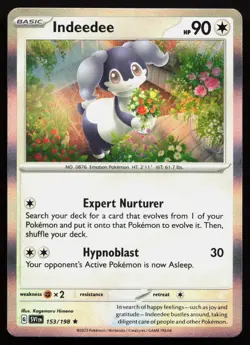 Indeedee 153/198 Rare Scarlet & Violet Pokemon Holo Near Mint - Image 1
