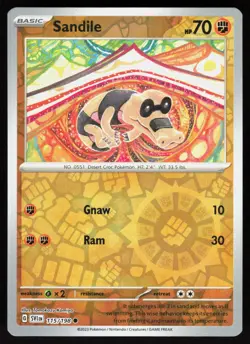 Sandile 115/198 Common Scarlet & Violet Pokemon Reverse Holo Near Mint - Image 1