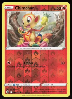 Chimchar 024/172 Common Brilliant Stars Pokemon Reverse Holo Lightly Played - Image 1