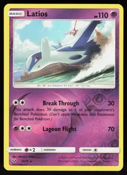 Latios 41/73 Holo Rare Shining Legends Pokemon Reverse Holo Lightly Played - Image 1