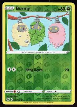 Burmy 009/172 Common Brilliant Stars Pokemon Reverse Holo Lightly Played - Image 1