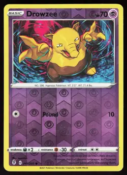 Drowzee 061/203 Common Evolving Skies Pokemon Reverse Holo Lightly Played - Image 1