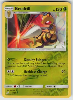 Beedrill 5/181 Rare Team Up Pokemon Reverse Holo Near Mint - Image 1
