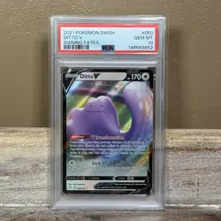 Pokemon TCG Shining Fates Ditto V 050/072 PSA 10 Full Art Holo Ultra Rare Card - Image 1
