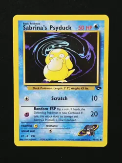 Sabrina's Psyduck 99/132 WotC Gym Challenge Non-Holo Common Pokemon Card 2000 - Image 1
