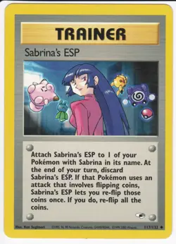 Sabrina's ESP 117/132 Gym Heroes Pokemon Unlimited Lightly Played - Image 1