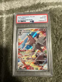 Pokemon 2025 Lycanroc Illustration Rare Card PSA 10 Journey Together 166/159 - Image 1