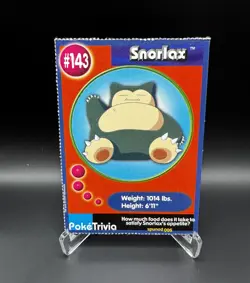 1999 Burger King Pokemon Master Trainer Collection Snorlax #143-RARE - Image 1