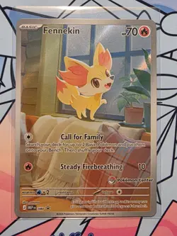 Fennekin #80 Chaos Rising Pokemon Center ETB stamped promo stamp - Image 1