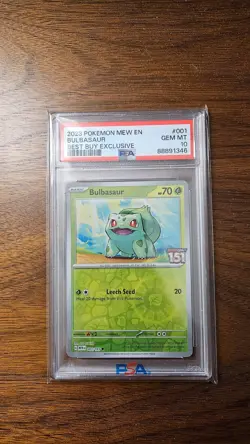 Pokemon Bulbasaur 001/165 Scarlet & Violet 151 Best Buy Exclusive PSA 10 - Image 1