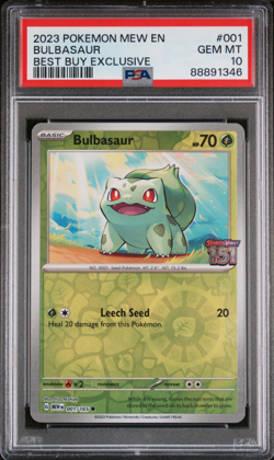 Pokemon Bulbasaur 001/165 Scarlet & Violet 151 Best Buy Exclusive PSA 10 - Image 3
