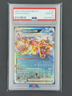 Pokemon TCG Charizard EX Obsidian Flames Holo Double Rare Card 125/197 PSA 10 - Image 1