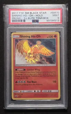 2017 Pokemon SM Black Star #SM70 Shining HO-OH HOLO PROMO S.L. ETB PSA 9 MINT - Image 1