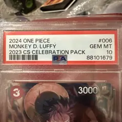 2024 ONE PIECE CHAMPIONSHIP 2023 CELEBRATION PACK #006 MONKEY D. LUFFY PSA 10 - Image 3