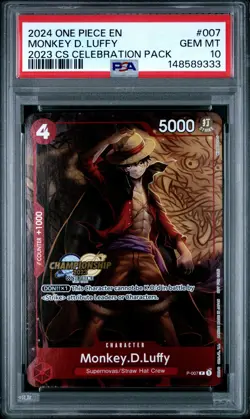 2024 ONE PIECE CHAMPIONSHIP 2023 CELEBRATION PACK #007 MONKEY D. LUFFY PSA 10 - Image 1