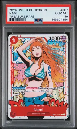 2024 ONE PIECE OP06-WINGS OF THE CAPTAIN TREASURE RARE #007 NAMI PSA 10 - Image 1