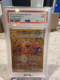 2023 Pokemon Obsidian Flames Charizard EX Hyper Rare Card 228/197 PSA 9 Mint - Image 1