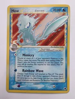 Mew Gold Star EX Dragon Frontiers Card 101/101 Pokemon TCG Card 2006 - Image 1