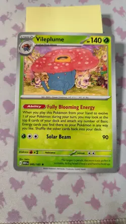 Vileplume 045/165 Pokemon Scarlet Violet 151 Rare Deck Exclusive Non-Holo Card - Image 1