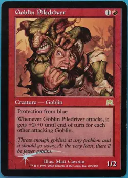 Goblin Piledriver FOIL Onslaught HEAVILY PLD Red Rare CARD (517138) ABUGames - Image 1