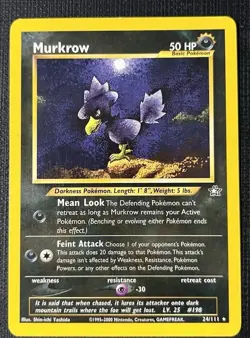Murkrow 24/111 2000 Neo Genesis Unlimited Card Light Play - Image 1