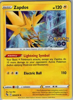 Zapdos 029/078 Holo Pokemon GO - Pokemon Card - NM - Image 1