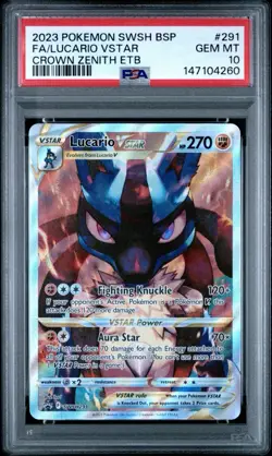PSA 10 GEM MINT Lucario VSTAR SWSH291 SWSH: Sword & Shield Promo Cards Holo - Image 1