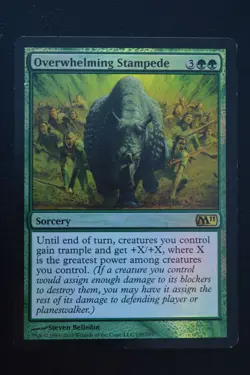 Magic The Gathering MTG OVERWHELMING STAMPEDE FOIL Magic 2011 MP Played - Image 1