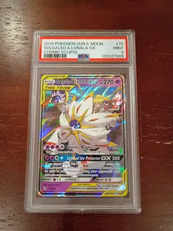 PSA 9 Solgaleo & Lunala GX 75/236 Pokemon TCG Sm-Cosmic Eclipse Holo - Image 1
