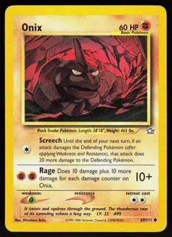 Onix 69/111 Common Neo Genesis Pokemon Unlimited Damaged - Image 1