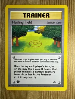 Healing Field - 61/64 - 1st Edition Neo Revelation Set - Pokemon Card - NM - Image 1