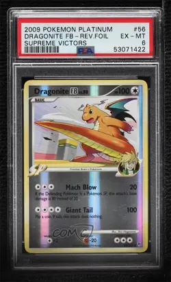 Dragonite FB Reverse Foil Pokemon Platinum Supreme Victors PSA 6 2009 - Image 1