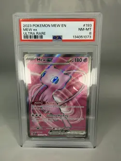 Pokemon TCG Mew ex 193/165 SV 151 Ultra Rare Full Art Holo PSA 8 - Image 1