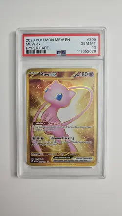 Mew EX 205/165 Scarlet & Violet 151 Gold Hyper Rare Pokemon 2023 PSA 10 Gem Mint - Image 1