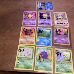 10 1st Edition and Shadowless Pokemon cards - Image 1