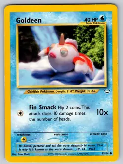 Goldeen 45/64 Unlimited Common Neo Revelation Pokemon Heavily Played - Image 1