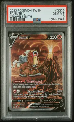 2023 Pokemon Sword & Shield Crown Zenith Full Art #GG36 Entei V - Image 1