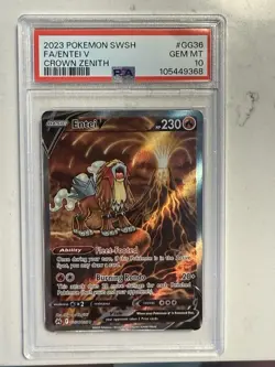 2023 Pokemon Sword & Shield Crown Zenith Full Art #GG36 Entei V - Image 3