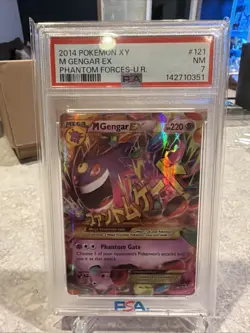 2014 Pokemon XY Phantom Forces Ultra Rare #121 Gengar Ex PSA 7 - Image 1