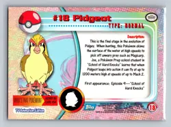 Pokemon Topps 1999 Pidgeot #18 Blue Logo Non-Holo - Image 2