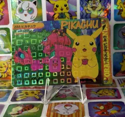 Pokemon Pikachu Holo Prism Vintage Pocket Monsters Vending Sticker 1998 Bandai - Image 2