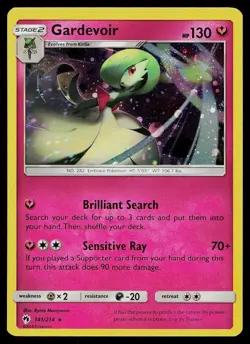 Pokemon Card Lost Thunder Gardevoir 141/214 Rare Cosmos Holo - Image 1