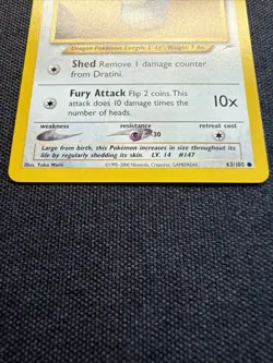 Dratini 63/105 Pokemon Neo Destiny Card - LP - Image 2