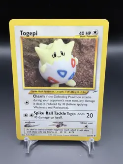 Togepi 56/105 Uncommon Yuka Morii Neo Destiny Pokemon Card MP/LP - Image 1