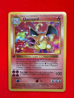 【EX】Pokemon Cards Old Back 1999 Shadowless Charizard 4/102 Pokemon English - Image 1